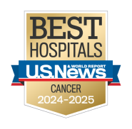 A best hospitals badge from U.S. News & World Report awarded to UMMC for cancer.