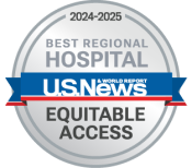 A best regional hospitals badge from U.S. News & World Report awarded to UMMC for equitable access.