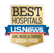 A best hospitals badge from U.S. News & World Report awarded to UMMC for ear, nose and throat.