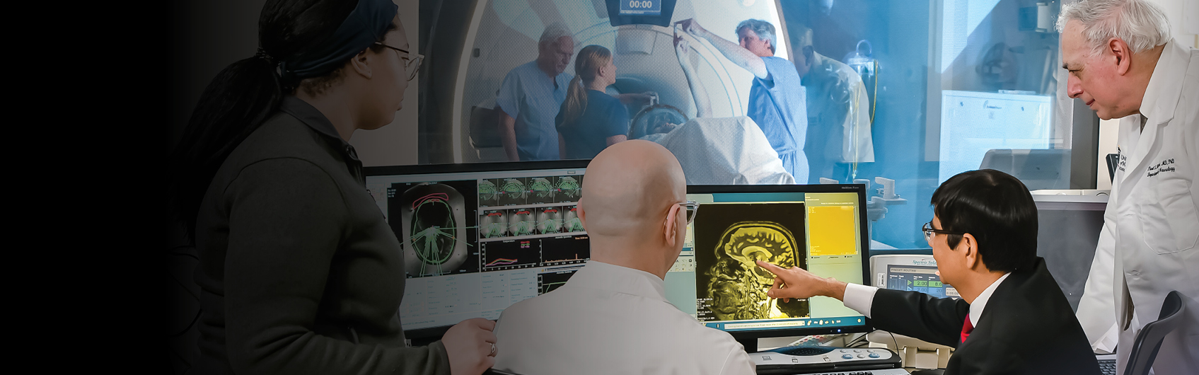 Doctors viewing brain scan