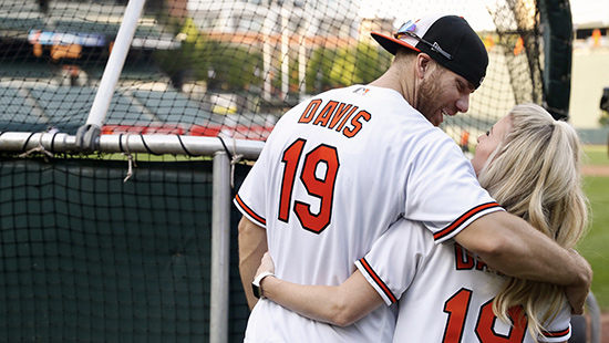 Davis parents at Camden Yards